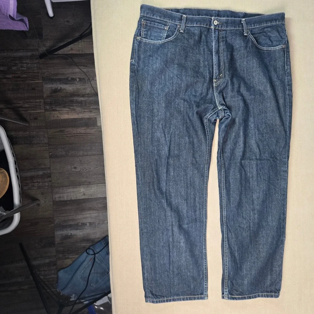 Levi's 559 Relaxed Straight Jeans Mens 44x30.5 Dark Wash Blue Denim 01559-0004